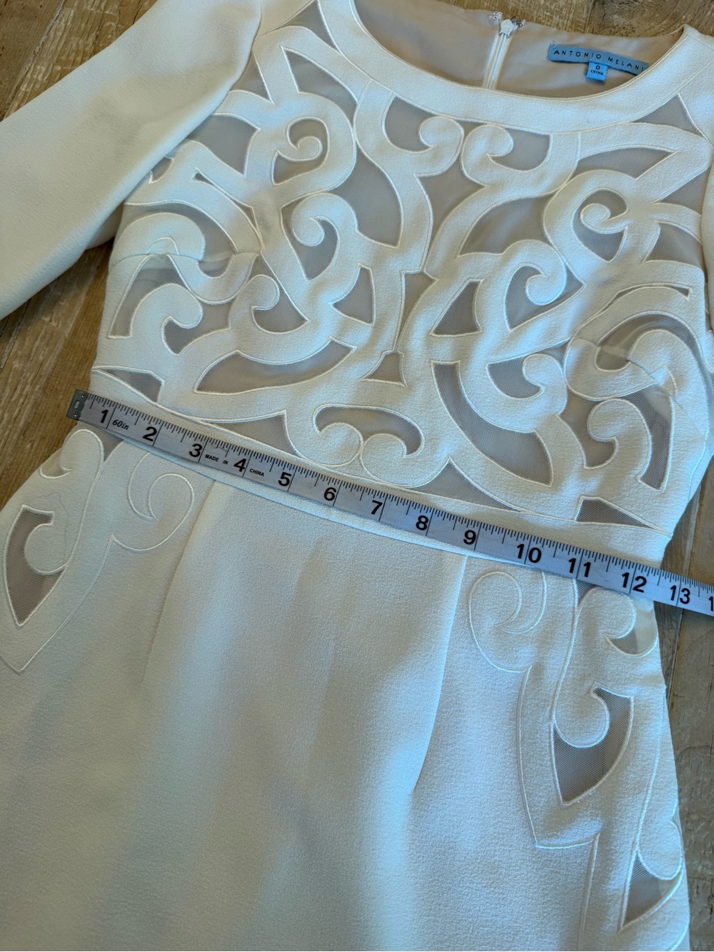 Antonio Melani White Laser-Cut Sheath Dress size 0 - Picture 6 of 13